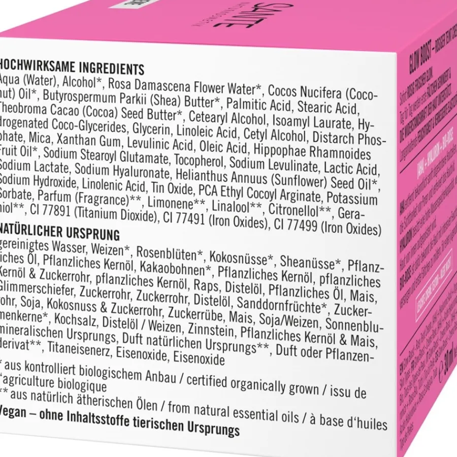 Sante Naturkosmetik AHA, Hyaluron & Bio-Rose Glow Boost Teint Creme Feuchtigkeitspflege von
