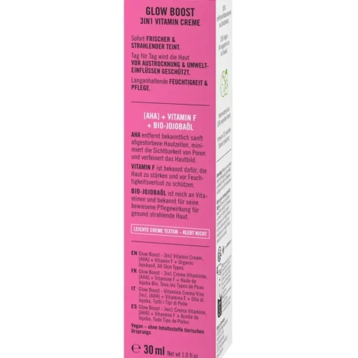 Sante Naturkosmetik AHA, Vitamin F & Bio-Jojobaöl Glow Boost Vitamin Creme Feuchtigkeitspflege von New