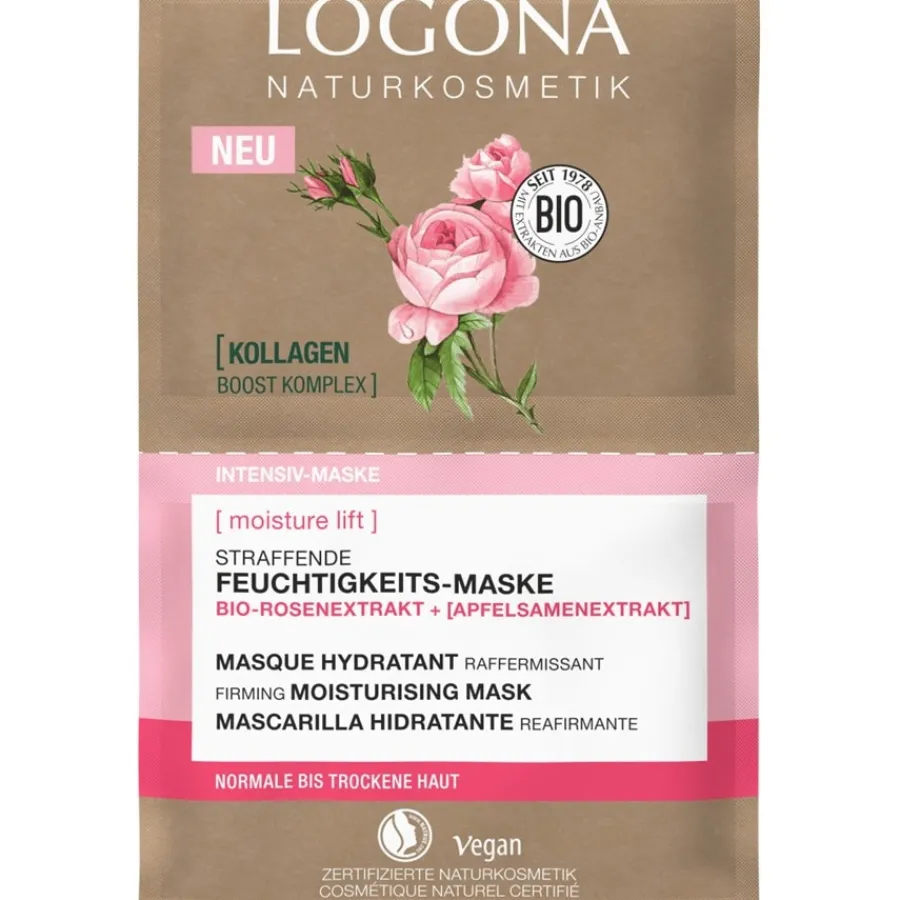 Logona Bio-Rosenextrakt & Apfelsamenextrakt Moisture Lift Straffende Feuchtigkeits-Maske Anti-Aging Pflege von
