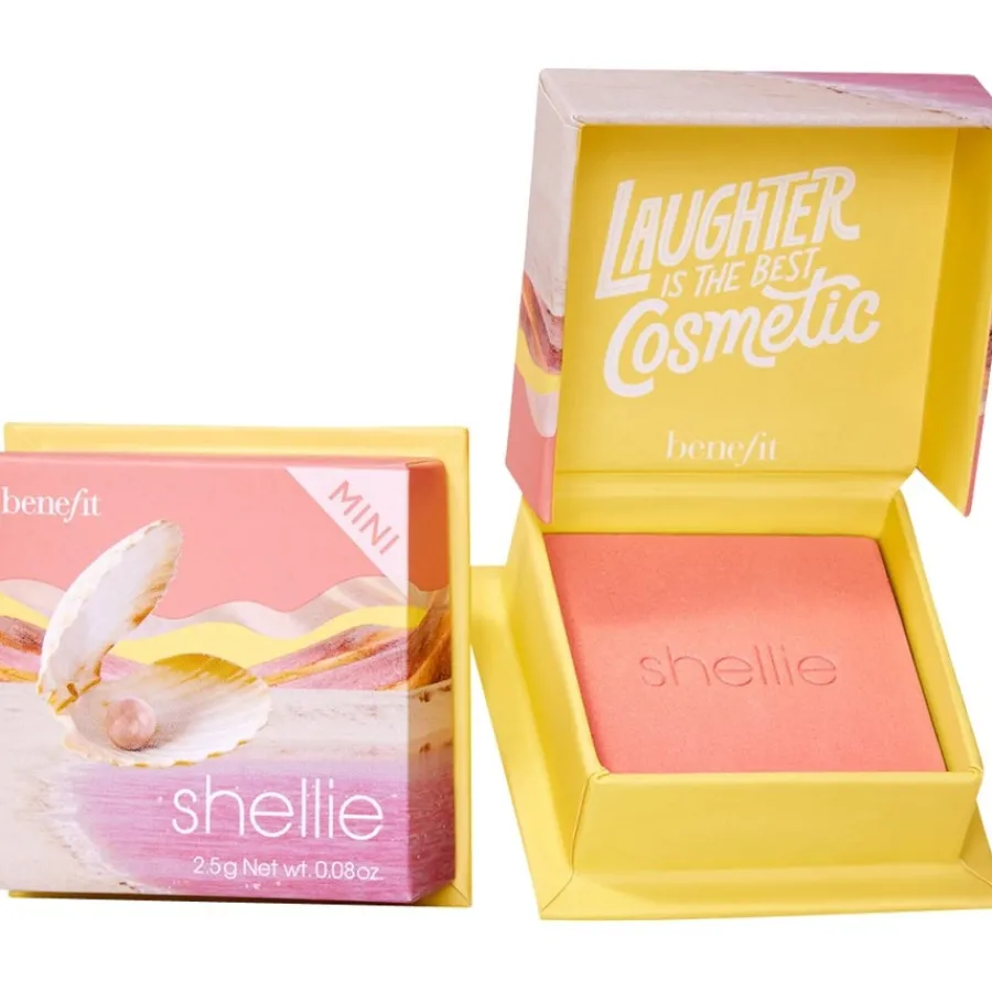 Benefit Blush Shellie Rouge Mini Softem Rosa mit Perlmuttschimmer von