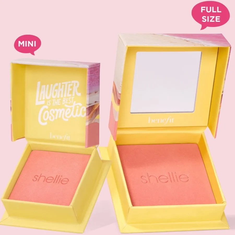 Benefit Blush Shellie Rouge Mini Softem Rosa mit Perlmuttschimmer von