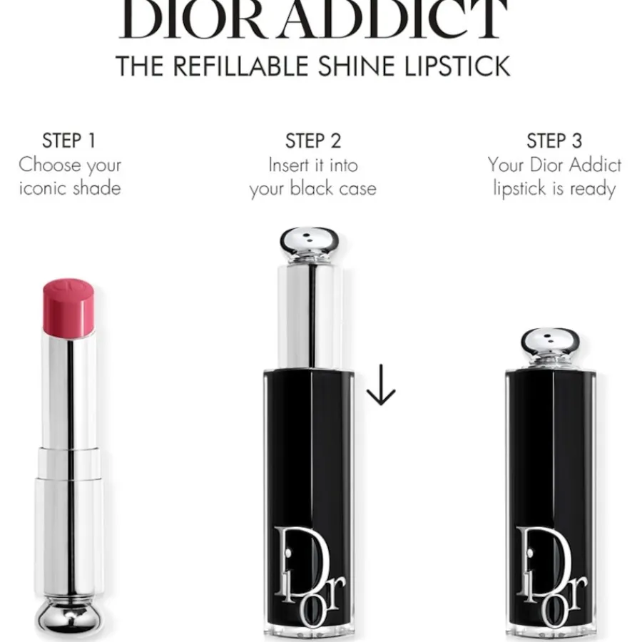 DIOR Addict Refill Refill für den Lippenstift mit Glanz-Finish – Intensive Farbe – 90 % Inhaltsstoffe natürlichen Ursprungs