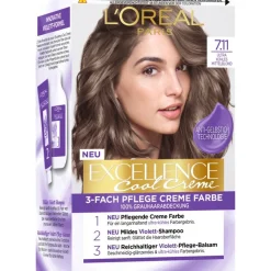 Lu2019Oru00E9al Paris Excellence Creme Cool Creme Haarfarbe von L’Oréal Paris 7.11 Ultra ku00FChles Mittelblond Hot