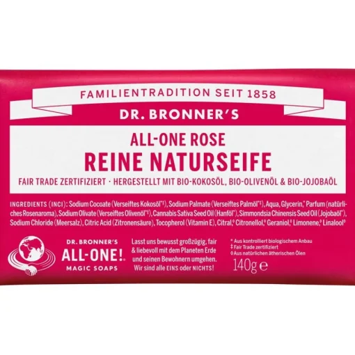 Dr. Bronneru0027s Feste Seifen All-One Rose Reine Naturseife von Dr. Bronner's