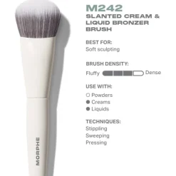 Morphe Gesichtspinsel M242 Slanted Cream & Liquid Bronzer Brush von
