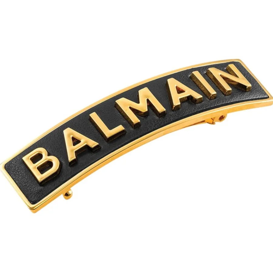Balmain Hair Couture Haarspangen Gold Plated Hair Slide Logo von