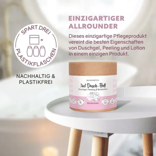 puremetics 3in1 Duschpflege Dusch-Fluff Blütenmeer  von Online