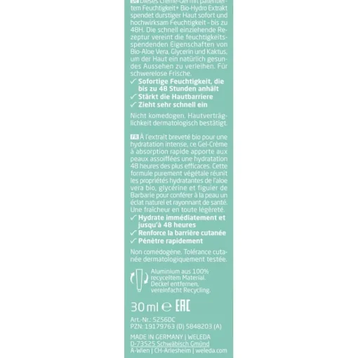 Weleda Intensivpflege 48H Hydration Creme-Gel Sofort Feuchtigkeit für normale & trockene Haut von