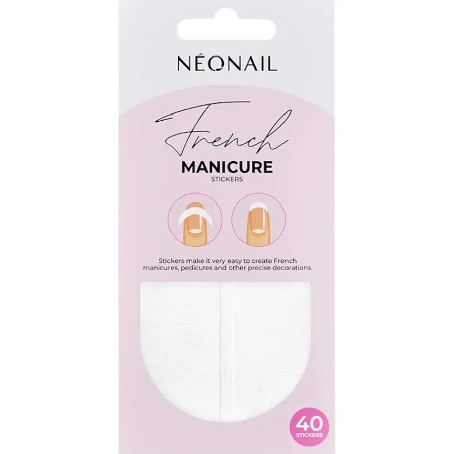 NEONAIL Kunstnägel & Nageldesign French Manicure Stickers Rund von Clearance