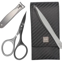 ERBE Manicure Etuis Taschenetui Carbon MAN, 3-teilig von