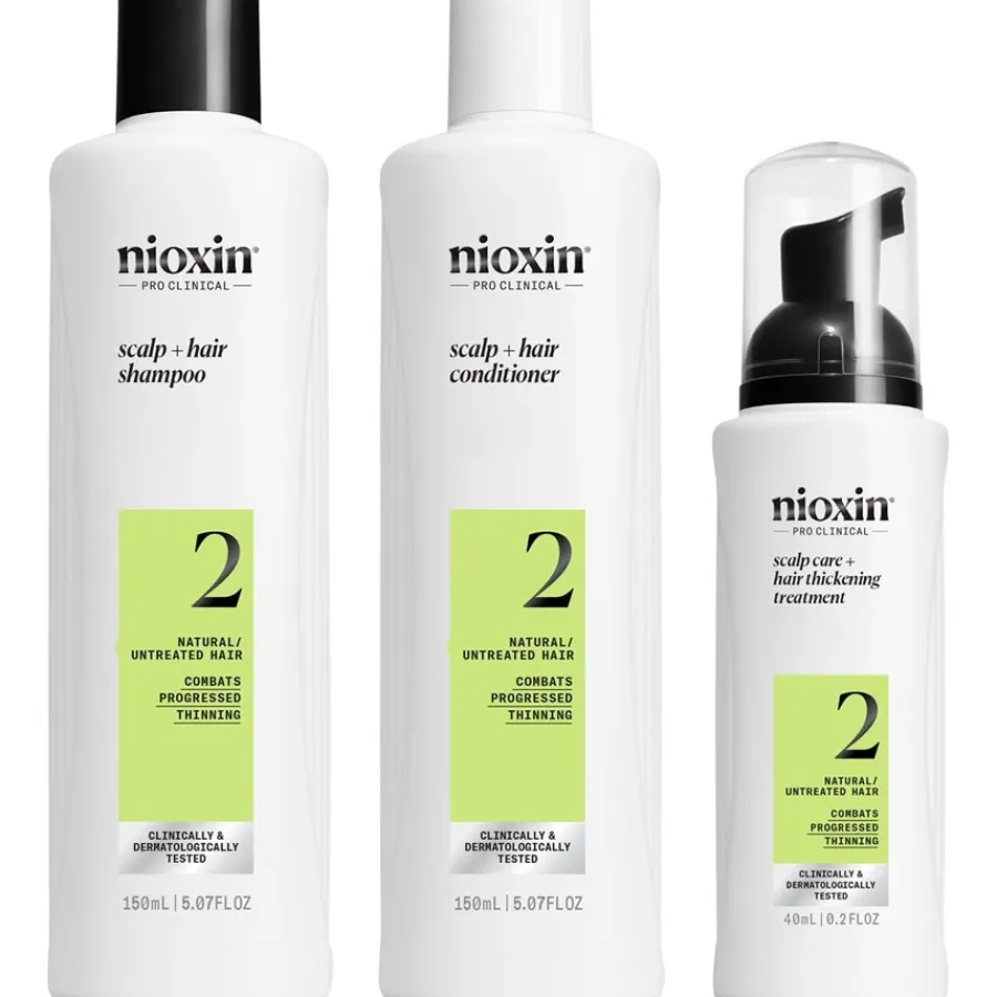 Nioxin Naturbelassenes, sichtbar dünner werdendes Haar 3-Step-System Set Natural Hair Progressed Thinning von
