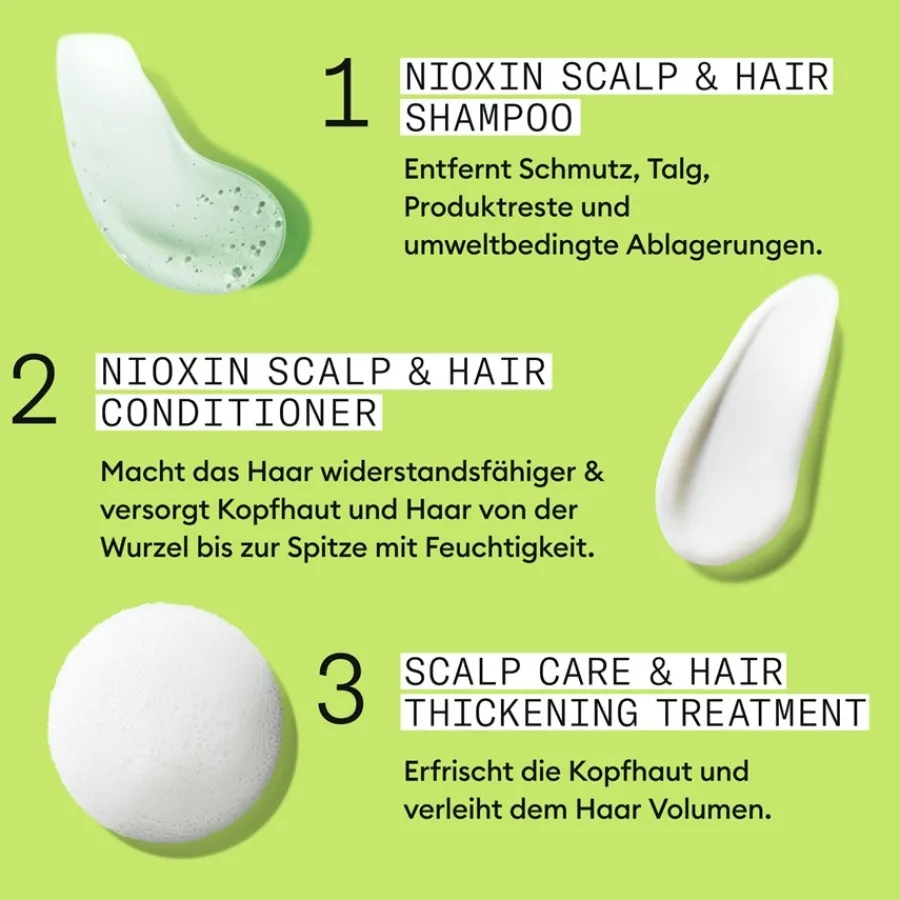 Nioxin Naturbelassenes, sichtbar dünner werdendes Haar 3-Step-System Set Natural Hair Progressed Thinning von