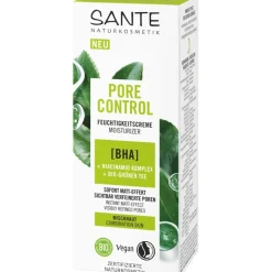 Sante Naturkosmetik Pore Control Feuchtigkeitscreme mit BHA, Niacinamid Komplex & Bio-Grüner Tee