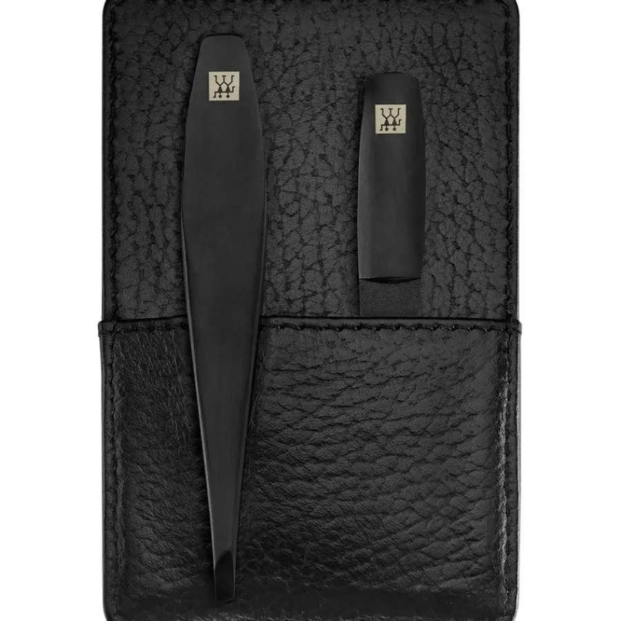 Zwilling Beauty Sets 3-tlg. Maniküre/Pediküre-Etui Schwarzem Rindleder von