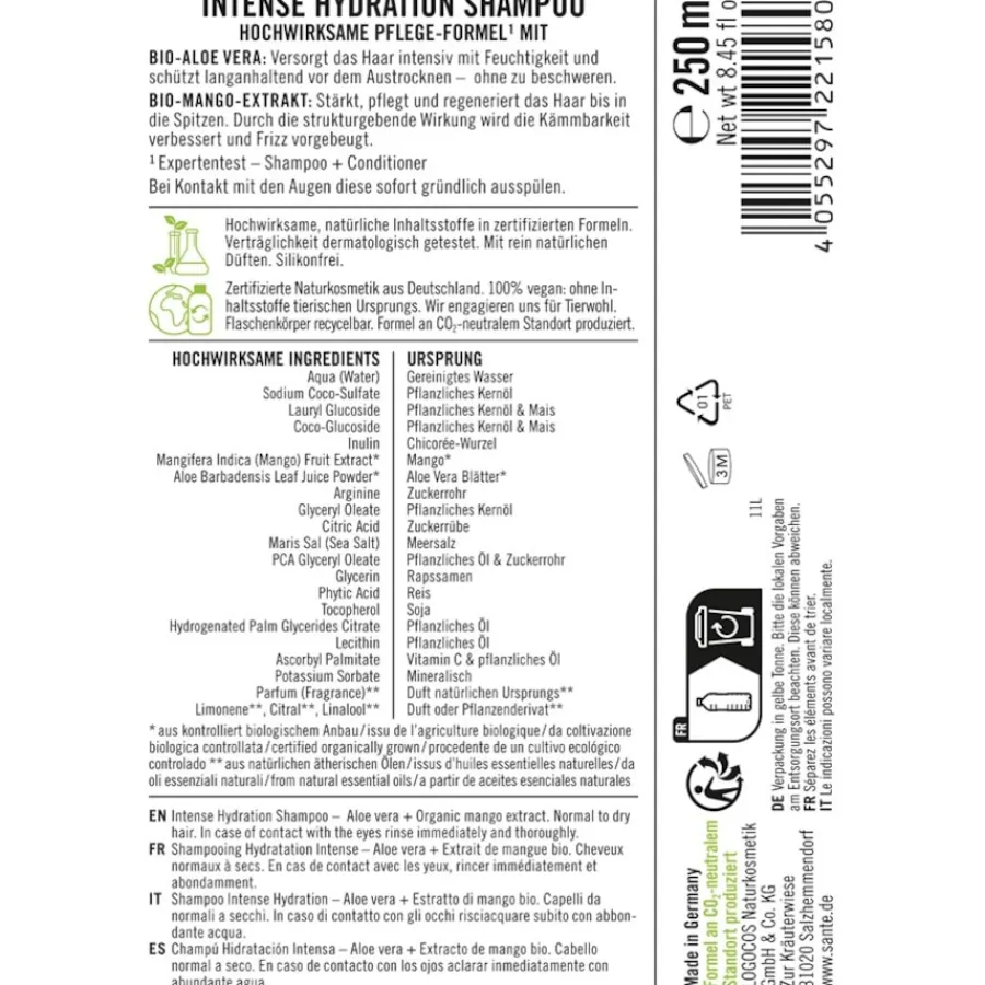 Sante Naturkosmetik Shampoo Intense Hydration Shampoo von