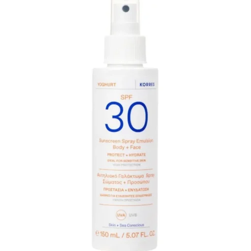 KORRES Sonnenpflege Yoghurt Sonnenspray-Emulsion für Gesicht und Körper SPF30 von
