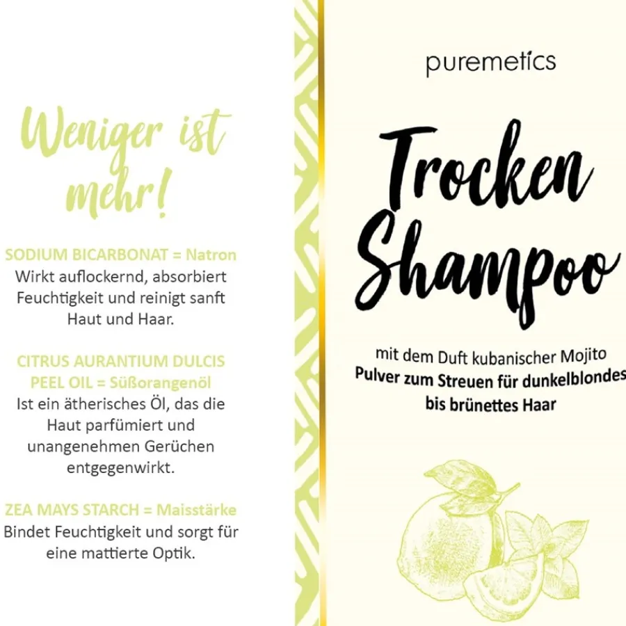 puremetics Trockenshampoo Trockenshampoo Mojito Für brünettes bis dunkelblondes Haar von